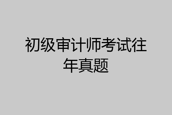 初级审计师考试往年真题