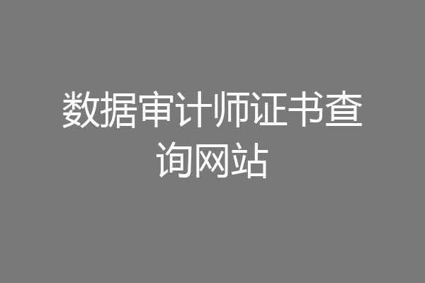 数据审计师证书查询网站