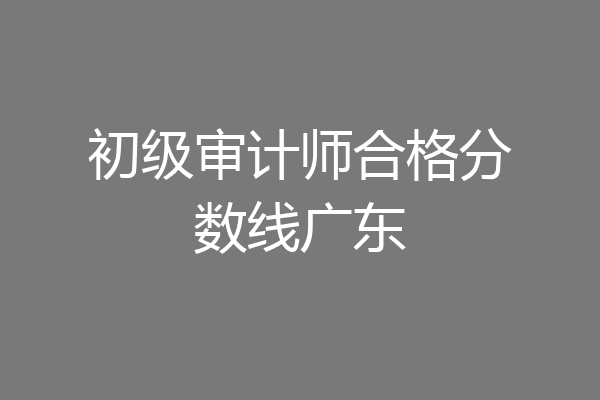 初级审计师合格分数线广东