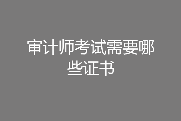 审计师考试需要哪些证书