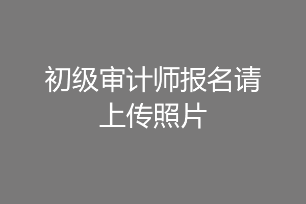 初级审计师报名请上传照片