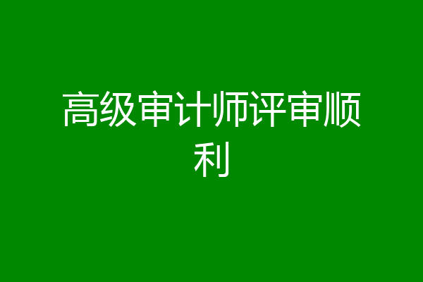 高级审计师评审顺利