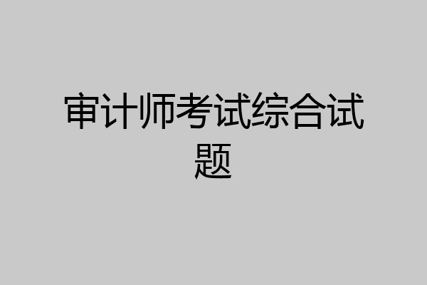审计师考试综合试题