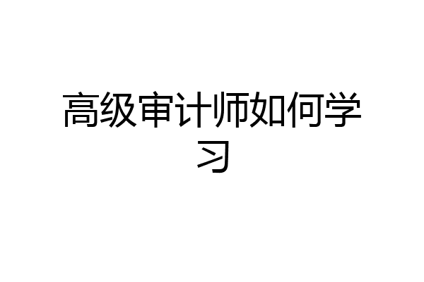 高级审计师如何学习