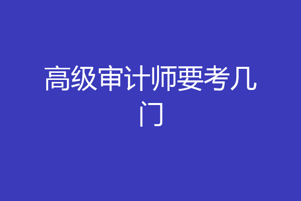 高级审计师要考几门