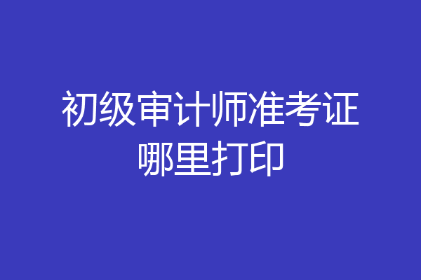 初级审计师准考证哪里打印