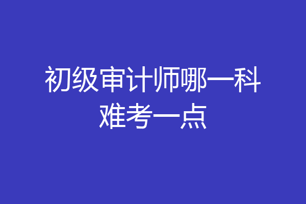 初级审计师哪一科难考一点