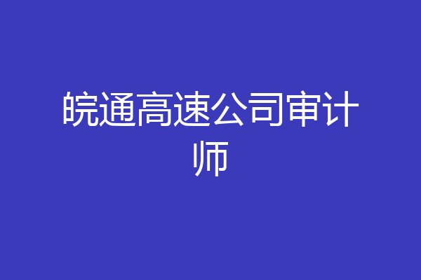皖通高速公司审计师