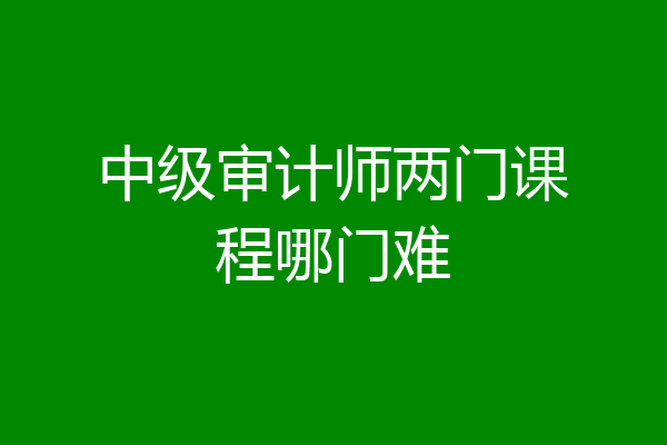 中级审计师两门课程哪门难