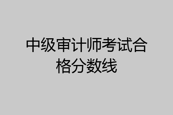 中级审计师考试合格分数线