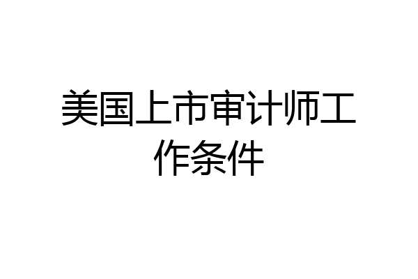 美国上市审计师工作条件