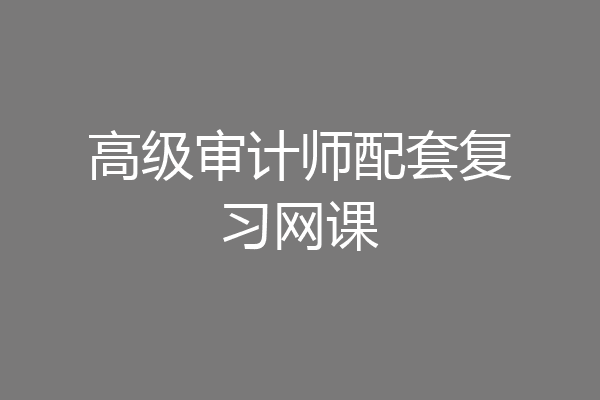 高级审计师配套复习网课