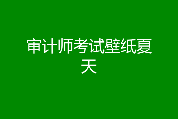 审计师考试壁纸夏天