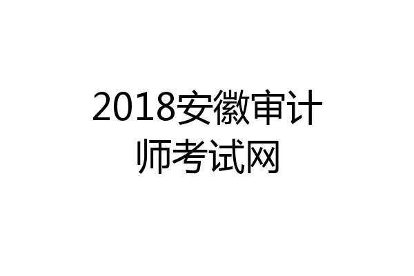 2018安徽审计师考试网