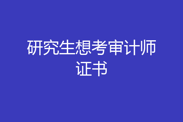 研究生想考审计师证书