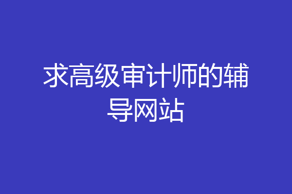求高级审计师的辅导网站