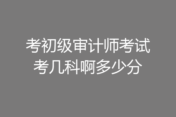 考初级审计师考试考几科啊多少分