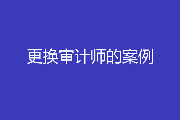 更换审计师的案例