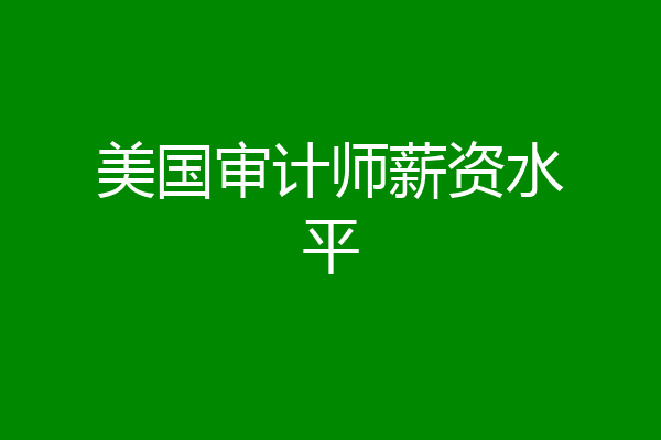 美国审计师薪资水平