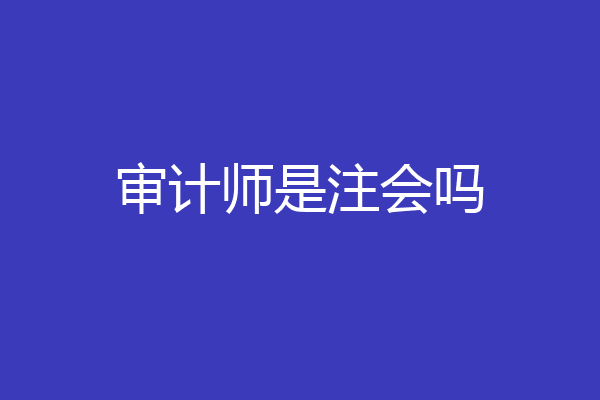 审计师是注会吗