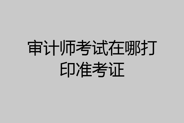 审计师考试在哪打印准考证