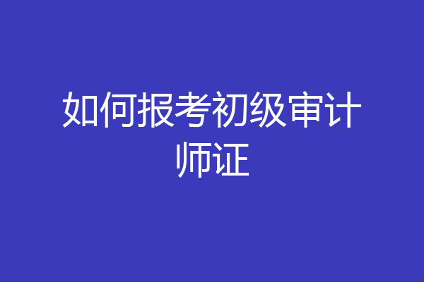 如何报考初级审计师证