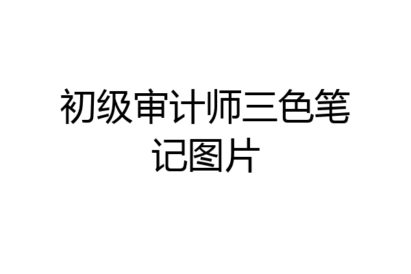 初级审计师三色笔记图片