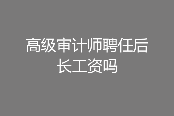 高级审计师聘任后长工资吗