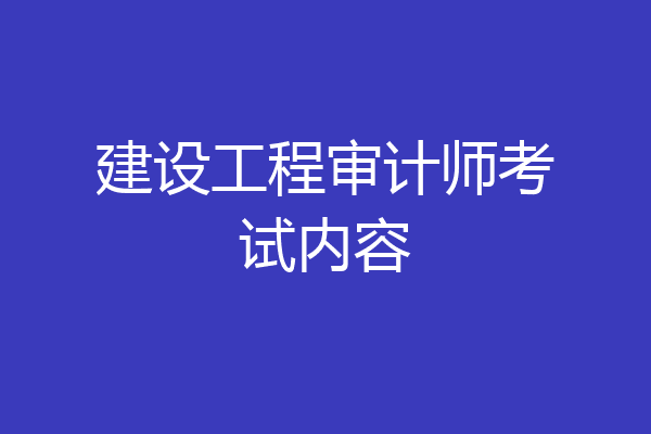 建设工程审计师考试内容