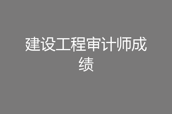 建设工程审计师成绩