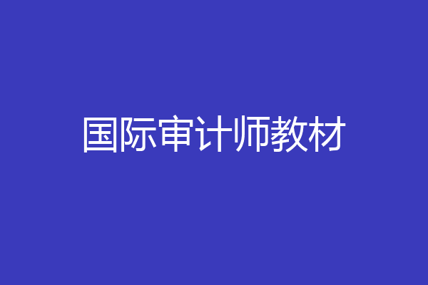 国际审计师教材
