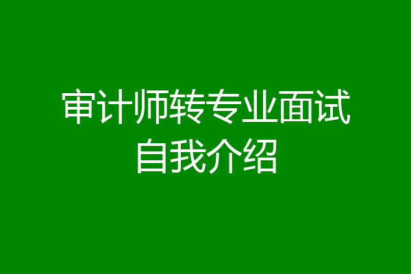 审计师转专业面试自我介绍