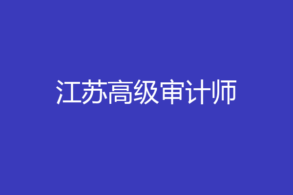 江苏高级审计师