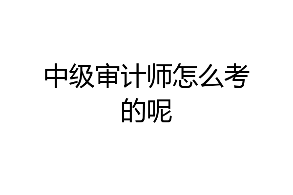 中级审计师怎么考的呢