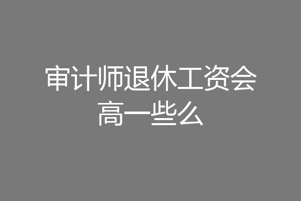 审计师退休工资会高一些么