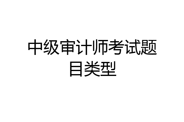 中级审计师考试题目类型
