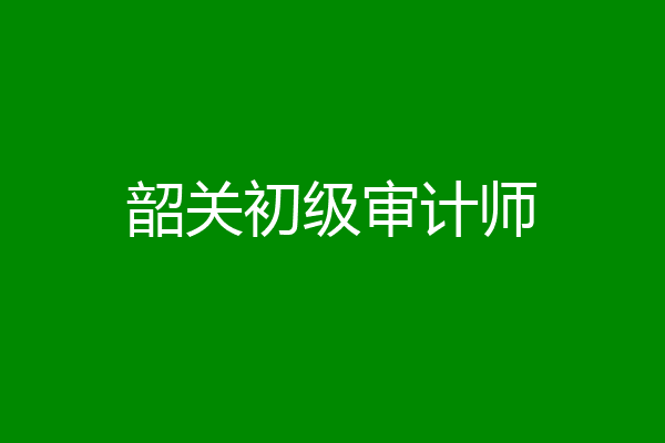 韶关初级审计师