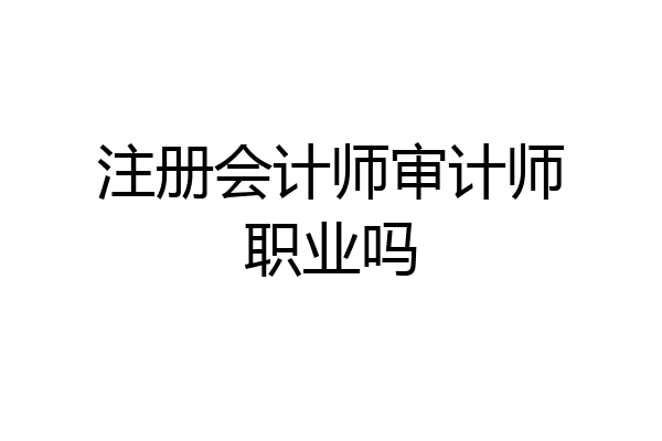 注册会计师审计师职业吗