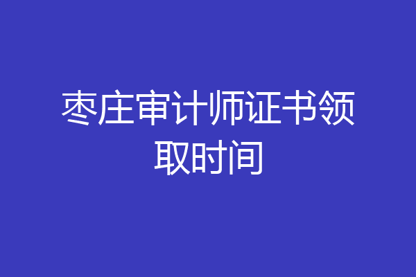 枣庄审计师证书领取时间