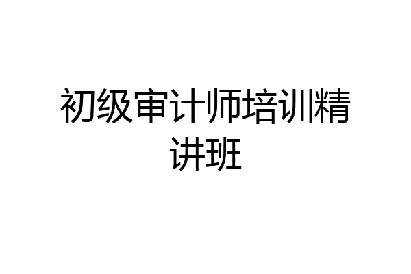 初级审计师培训精讲班
