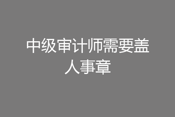 中级审计师需要盖人事章