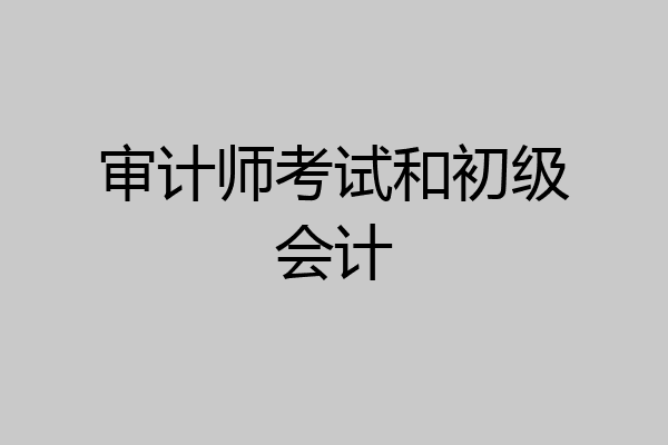 审计师考试和初级会计