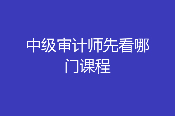 中级审计师先看哪门课程
