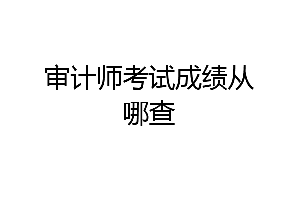 审计师考试成绩从哪查