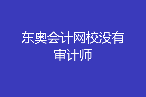 东奥会计网校没有审计师