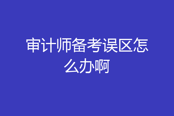 审计师备考误区怎么办啊