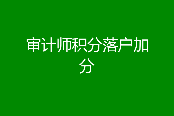 审计师积分落户加分