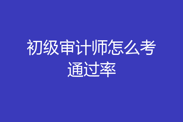 初级审计师怎么考通过率