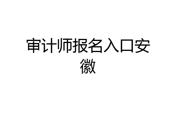 审计师报名入口安徽