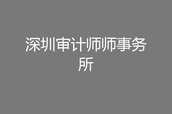 深圳审计师师事务所